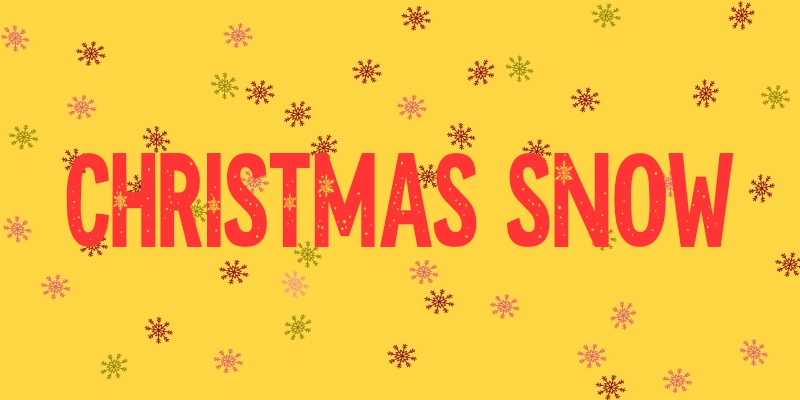 font natalizio Christmas Snow utilizzato in una grafica di design natalizio.