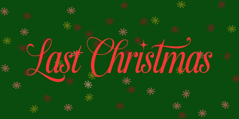 font natalizio Last Christmas utilizzato in una grafica di design natalizio
