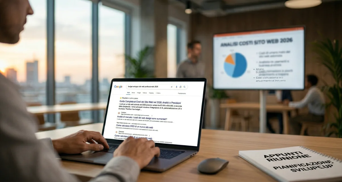 Imprenditore cerca quanto costa un sito web nel 2026 su Google