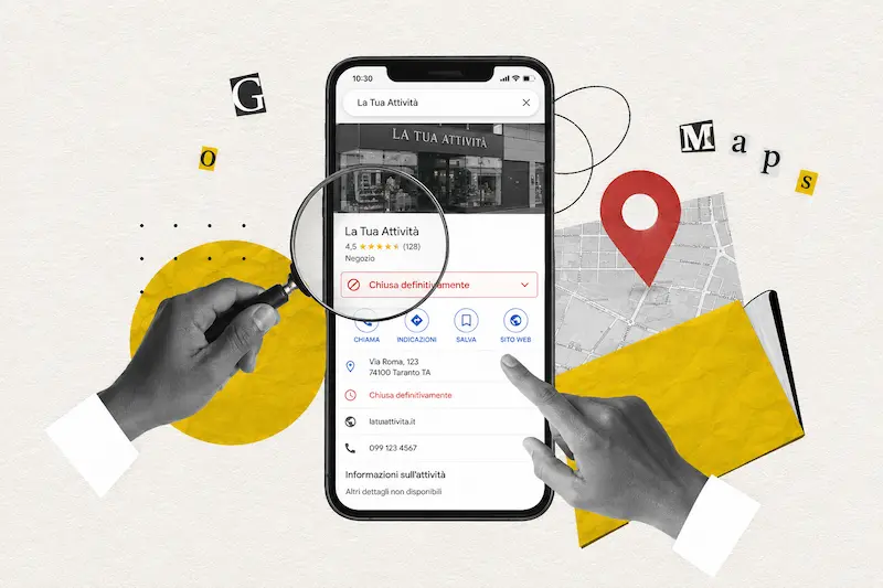 Attività chiusa su Google: profilo con scritta chiuso definitivamente