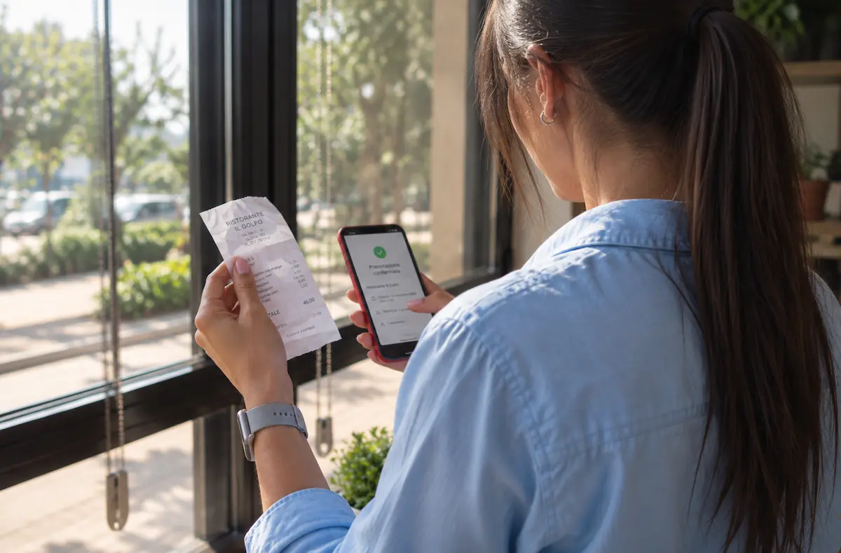 Scontrino e conferma di prenotazione usati come prova contro una recensione falsa